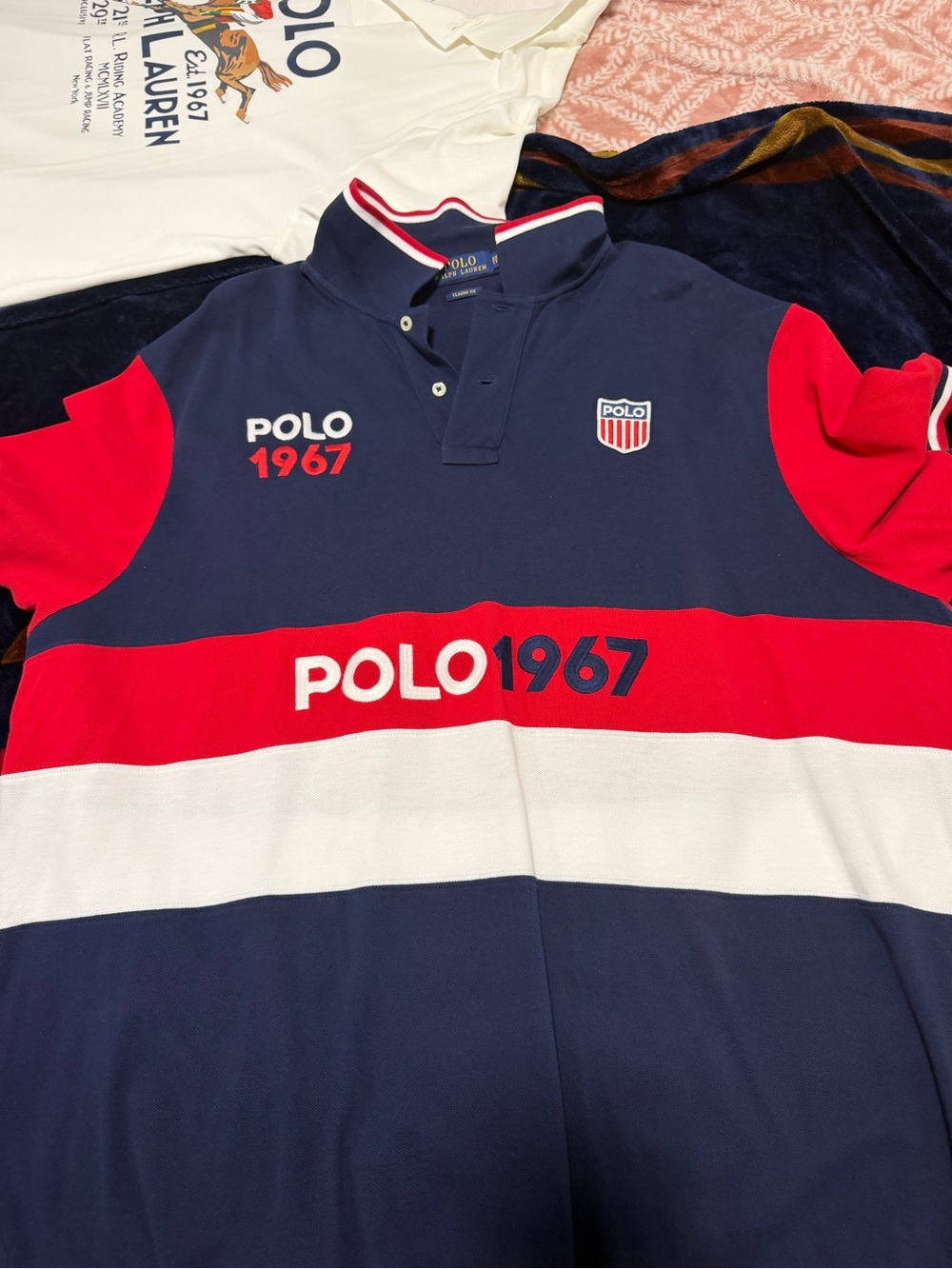 Polo by Ralph Lauren Navy Red White Striped Polo 1967